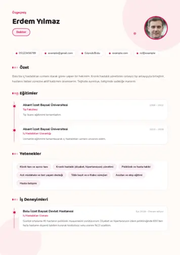 Doktor Cv Örnekleri cv indir